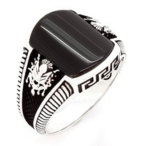 CZKY-752-AR BOMBE TAŞLI ERKEK YÜZÜĞÜ