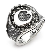 CMEK-105-AY MARKAZİT ERKEK YÜZÜĞÜ