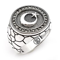 CMEK-106-AY MARKAZİT ERKEK YÜZÜĞÜ